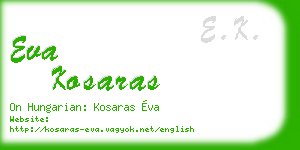 eva kosaras business card