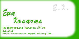 eva kosaras business card